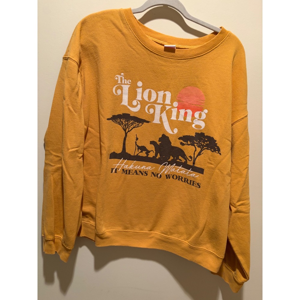 Disney The Lion King Hakuna Matata‎ Yellow Graphic Sweatshirt XL LS12203SS
